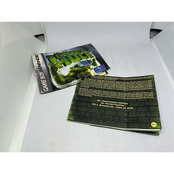 Incredible Hulk Nintendo Gameboy Advance manual only - Picture 1 of 2